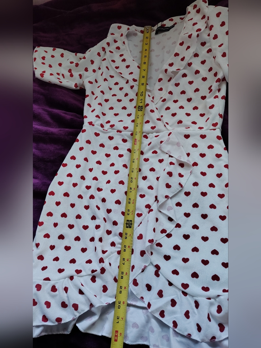 Pretty Little Things | NWT |White Mini Heart Wrap Dress – Size 12❤️ - Picture 10 of 12